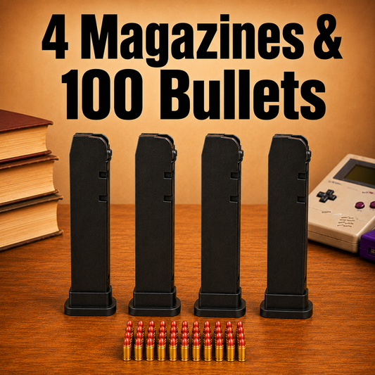 4 Magazines + 100 Bullets Family Pack